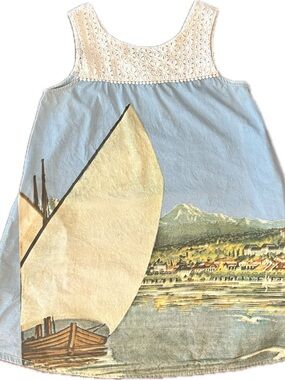 Knitted Dove (Anthropologie) Scenic Riviera Print Swing Dress